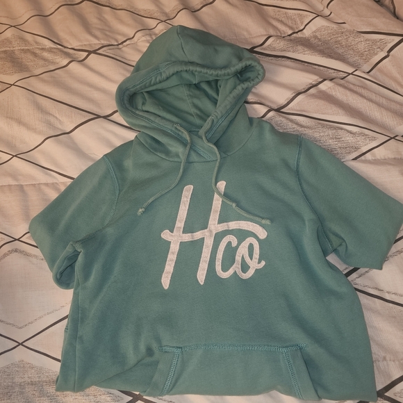 Hollister Tops - Hollister Women's Green Hoodie XS